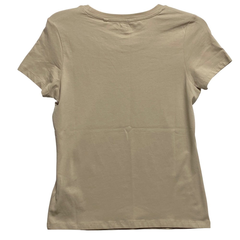 Guess Womens LA 81 Logo Graphic T-Shirt Tan Beige Gold Metallic Crew Neck MD NWT - Picture 4 of 6